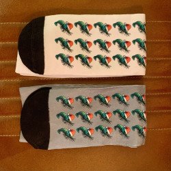 Christmas Festive Shrimp Socks -Grey /White Secret Santa Medium