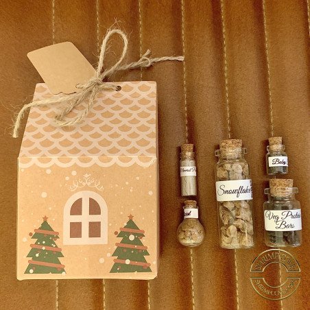 Festive Mini Apothecary Shrimp Care Gift Set- Kraft Gifting box