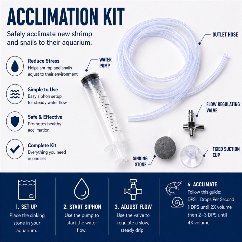 Acclimation Kit -with air stone Shrimp Cove